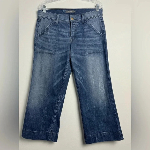 Level99 Button fly high rise cropped wide leg denim size 29 - Picture 1 of 8